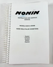 Nonin 8500 and 8500M Hand Held Pulse Oximeters Instruction and Service Manual