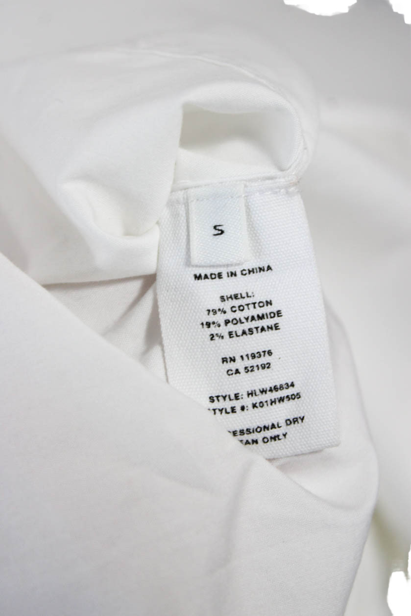 Helmut Lang Women Basic Collared Cotton Long Slee… - image 5