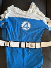 The Fantastic 4 First Steps Human Torch Cosplay Costume Blue Jumpsuit Medium