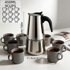 Stainless Steel Moka Pot Espresso Maker Stovetop Coffee Percolator 4-6-9 Cup