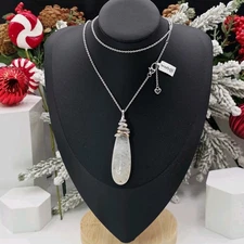 Brighton NWT Neptune’s Rings Pyramid Crystal Necklace 36" Mixed Metal Pendant