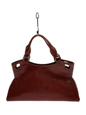 Cartier handbag leather Bordeaux solid Used