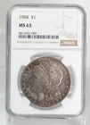 Certified 1904 Morgan Silver Dollar NGC MS63 $1
