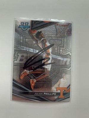 2023-24 Bowman Chrome U Julian Phillips Signed Autographed Card Tennessee