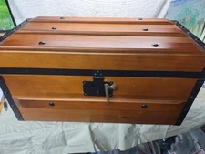 Vintage 18" American Girl Doll Addy Travel Trunk Wooden Steamer Box With Tray