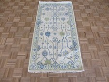 3'1 x 6'1 Runner Hand Knotted Beige Oushak Oriental Rug G16985