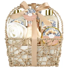 Home Spa Gift Basket, Bath Spa Kit for Women, with Body Lotion, Shower Gel, Bubb
