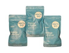 Mint with L-theanine, B-12, Caffeine 90pcs Brain Energy  Focus  Lot of 3
