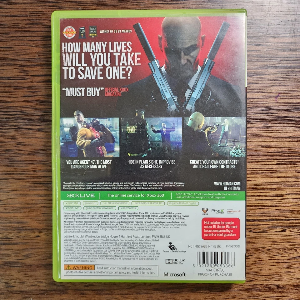 Hitman Absolution Microsoft Xbox 360 PAL Complete Free Shipping Australia - Image 2 of 4