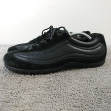 ECCO Soft Womens Size 41 EU Leather Sneakers Black Driving Shoes Low Top