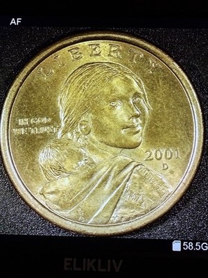 2001 D SACAGAWEA One Dollar US Coin Native American Double Die Error