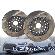 2PCS FRONT DRILLED BRAKE DISC ROTORS 375MM FITS FOR 2018-2023 AUDI RS5 NEW