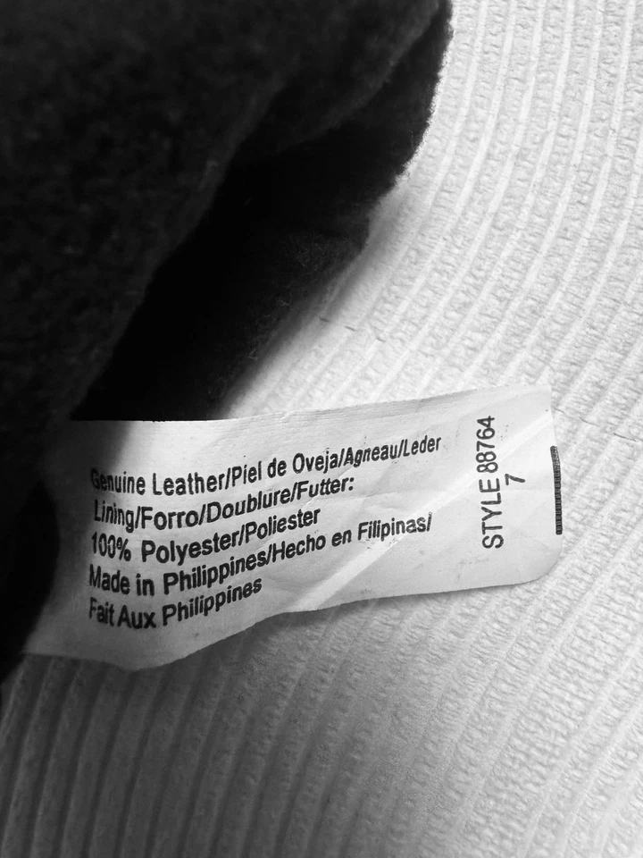 Guantes de cuero marrón oscuro vintage Aris 115 forrados de poliéster talla 7 para muñeca Foto 3 de 4