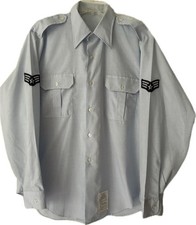 USAF AIR FORCE Uniform Shirt 16.5 x 35 Large Blue 1550 LS Military Enlisted