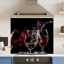 Premium Various Sizes 3 Wine Glasses 6mm Glass Toughened Kitchen Splashback