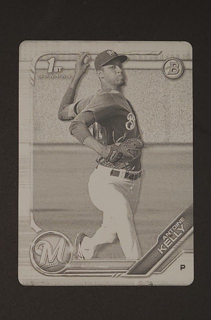 2019 Bowman Antoine Kelly Prospects Printing Plate Black #1/1 Brewers