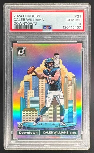 Caleb Williams 2024 Panini Donruss #21 Downtown! SSP Rookie RC PSA 10