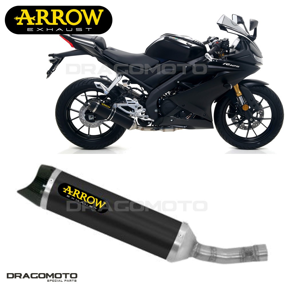 Silencieux ARROW MT-125 aluminium noir pour libérer la puissance du moteur Yamaha