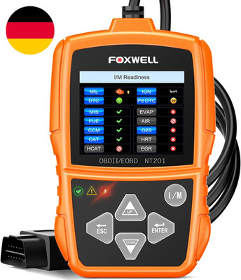 FOXWELL NT201 OBD2 Diagnosegerät Auto, OBD-II/EOBD KFZ Diagnosegerät Für Alle Fa