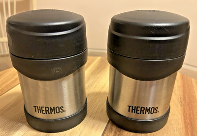 Set of 2 Thermos Thermax Maximum Vacuum Insulated Stainless Steel Food Container