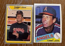 TOMMY JOHN VINTAGE MLB TWO (2) 1985 CARD MLB BASEBALL LOT PICTURED SEE PICS