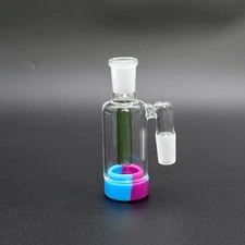 14mm 90° Glass Ash Catcher Reclaimer Bong For Hookah Attachment 5ml Silicone Jar
