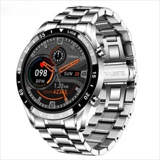 Luxury Smartwatch Men Business Stainless Steel Smart Watch Sport Bluetooth Call