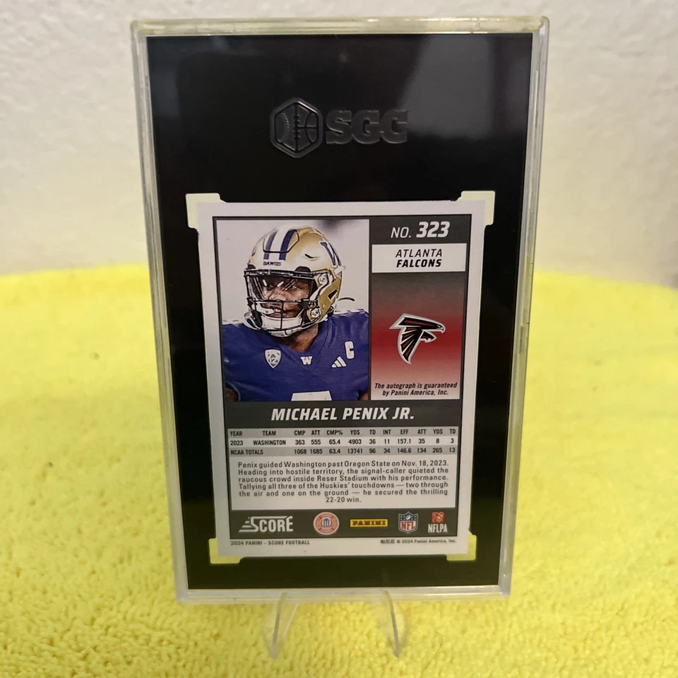 2024 Panini Score Michael Penix Jr. Autograph Gold Zone /50 #393 SGC 10 9.5 💎 - Image 2 of 2