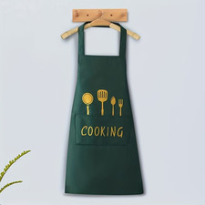 Grembiule Chef Regolabile in Nylon e Poliestere Resistente con Tasche - Colore Verde