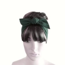 Hunter Green Headband. Bow Hairband. Bow Head Wrap. Handmade Hair Wrap.