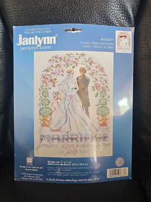 Janlynn Counted Cross Stitch Kit To Love Honor Cherish Wedding Marriage 023-0373