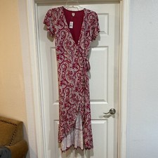 Ann Taylor Beaches Beautiful Pink New With Tags Maxi Wrap Dress NWT Retail $100