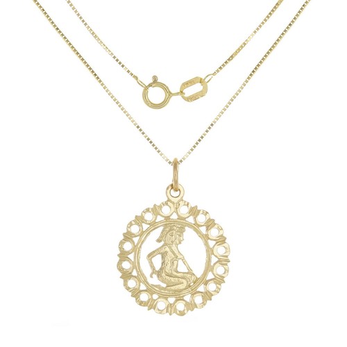 14k Yellow or White Gold Zodiac Sign Charm Pendant Necklace 18" - Picture 38 of 84