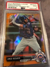 2017 Bowman Chrome Amed Rosario NY Mets Prospects Orange Ref PSA 9 MINT💎POP 1