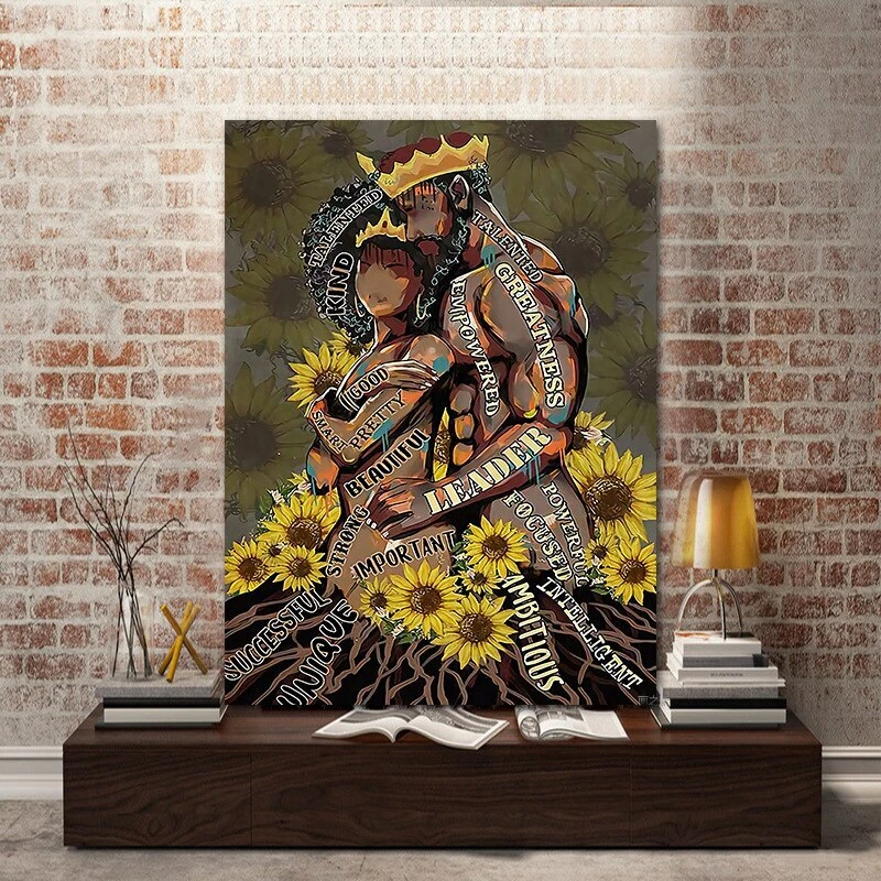 Póster Rey Negro Afroamericano Hombre Negro Lienzo Pintura Arte de Pared Decoración del Hogar Foto 2 de 3