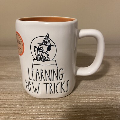 Rae Dunn Peanuts Halloween Snoopy Learning New Tricks Mug 2024 NEW
