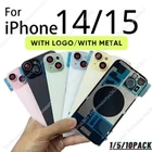 For iPhone 14 15 Plus Pro Max Back Glass With Frame Replacement Rear Cover Lot