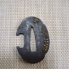 Japanese Antique Tsuba of Katana Samurai Sword Guard Iron Rare Design 76-B86