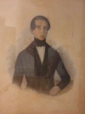 Biedermeier Pastellbild mit org. Rahmen  33 x 41 cm, VB