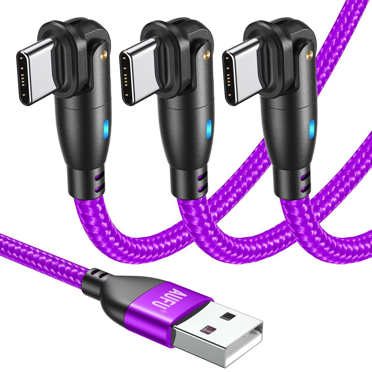 6ft USB C Cable 3-Pack with 180° Rotation and 3A Fast Charging-image