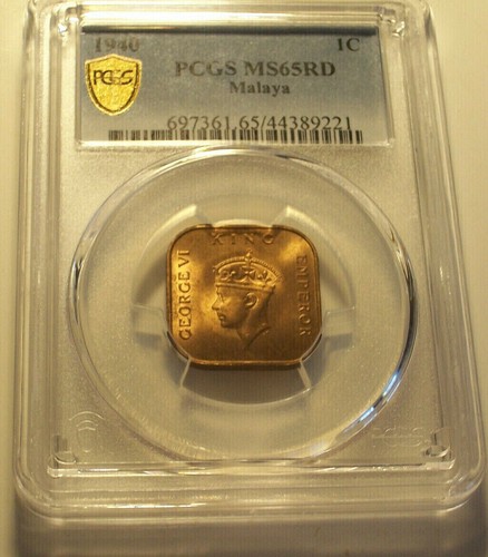 British Malaya, 1940 George VI Cent. PCGS MS 65 Red! 23,600,000 Mintage. - Picture 2 of 6