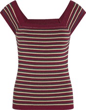 King Louie &ldquo;MARIE RUIZ STRIPE&rdquo; Retro GLITTER STRIPE TOP Rockabilly