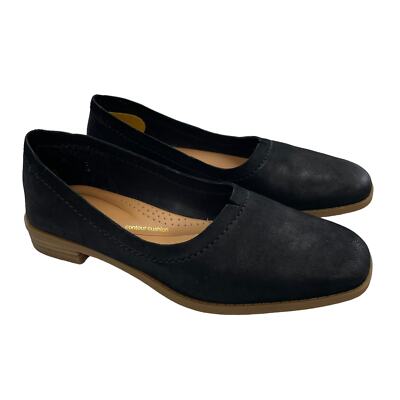Clarks Comfort Loafer Flat Black Suede Womens 7