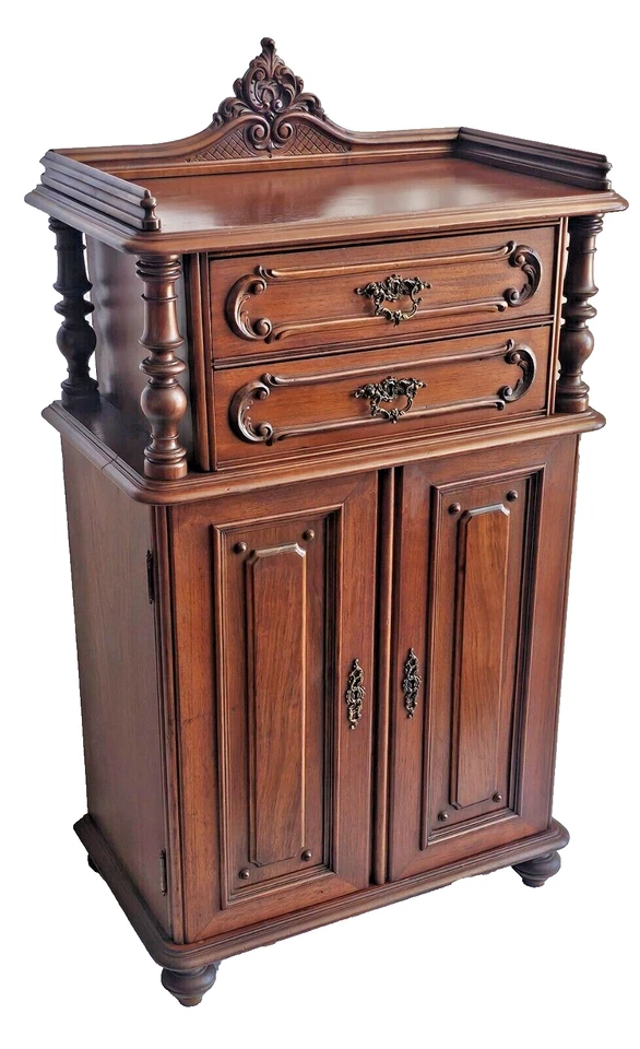 古董窄Biedermeier内衣首饰柜内衣胸部梳妆台1890年代 — 第 4/4 张图片