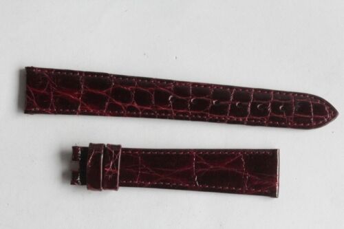 Bracelet montre Universal Genève croco bordeaux 17 mm vintage (59376) - Photo 1/6