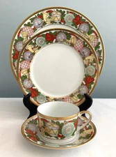 DIOR CHRISTMAS Christian 4 PIECE PLACE SETTING Dinner Plate Salad Cup Saucer