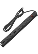Metal 8 Outlet Mountable Power Strip, Wall Mount Outlet Power Strip Heavy Dut...
