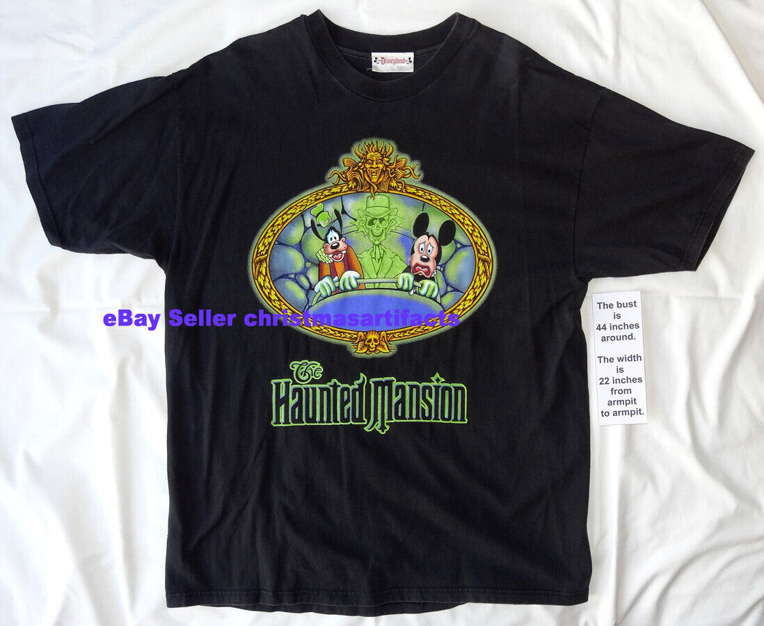 Vintage Disneyland Disney Haunted Mansion T-Shirt Hitchhiking Ghosts Mickey  XL