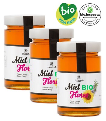 BIO Blütenhonig aus Spanien - Premium Qualität - reines Naturprodukt - 3 x 900 g