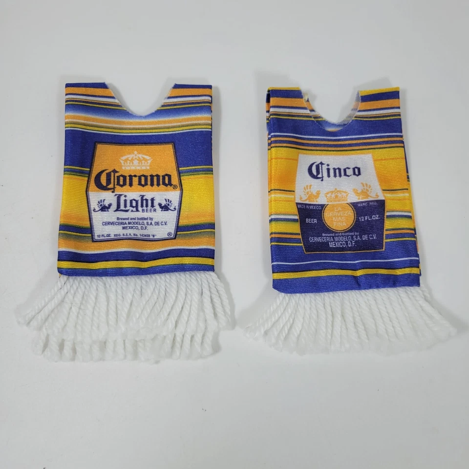 Juego de 2 ponchos enfriadores de botellas Serape a rayas fiesta cerveza corona Light Foto 4 de 4